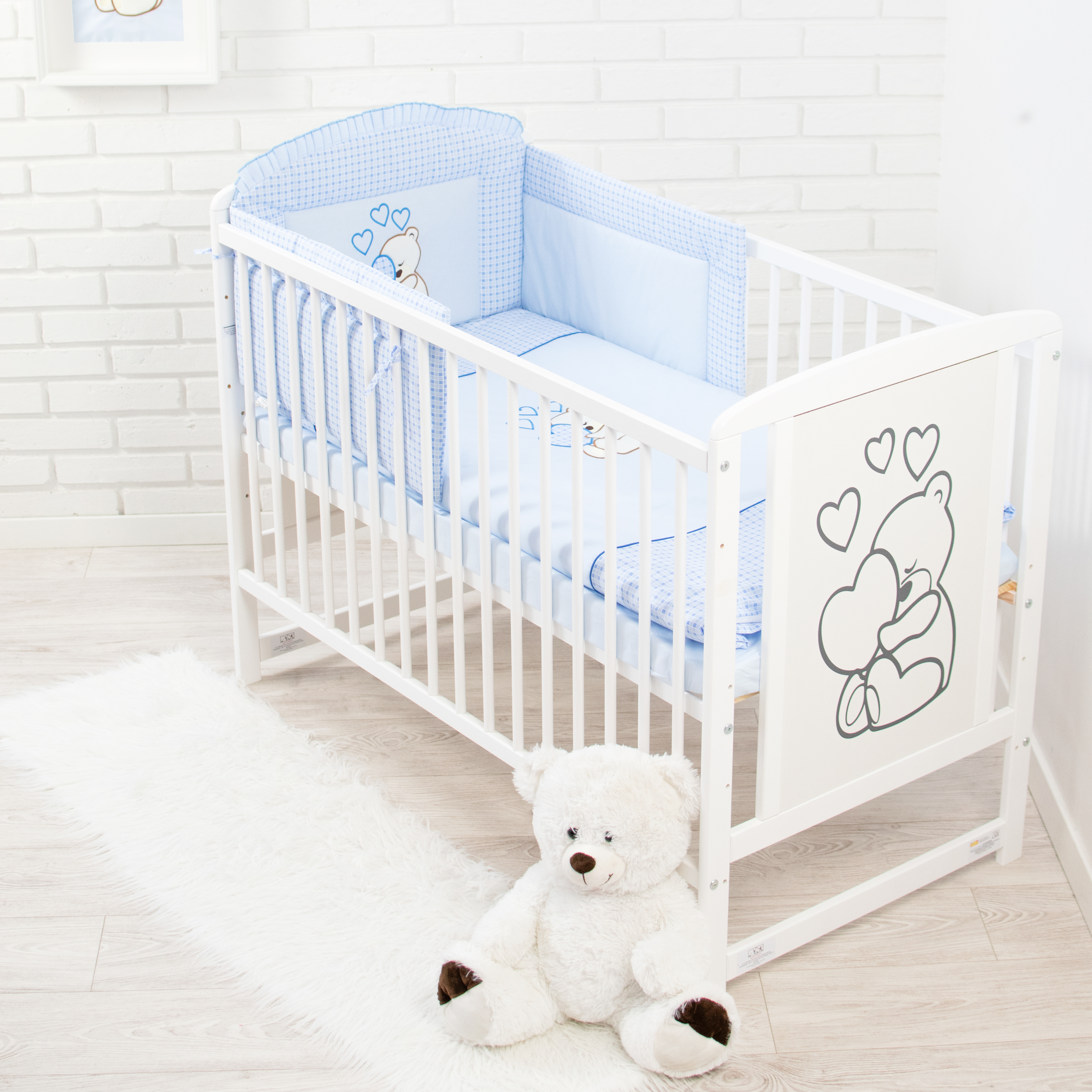 Komplet pościeli z ochraniaczem do łóżeczka 120x60 cm – gotowy do użytku